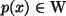 $ p(x)\in \mathrm{W}$