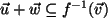 $ \vec{u}+ \vec{w} \subseteq f^{-1}(\vec{v}) $