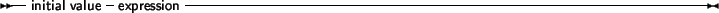 \begin{syntdiag}\setlength{\sdmidskip}{.5em}\sffamily\sloppy \synt{final\ value} \synt{expression}\end{syntdiag}