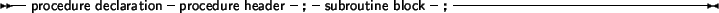 \begin{syntdiag}\setlength{\sdmidskip}{.5em}\sffamily\sloppy \synt{procedure\ he...
...meter\ list}
\begin{displaymath}\synt{modifiers} \end{displaymath}\end{syntdiag}