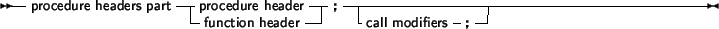 \begin{syntdiag}\setlength{\sdmidskip}{.5em}\sffamily\sloppy \synt{implementatio...
...math}\synt{uses\ clause} \end{displaymath}\synt{declaration\ part}\end{syntdiag}